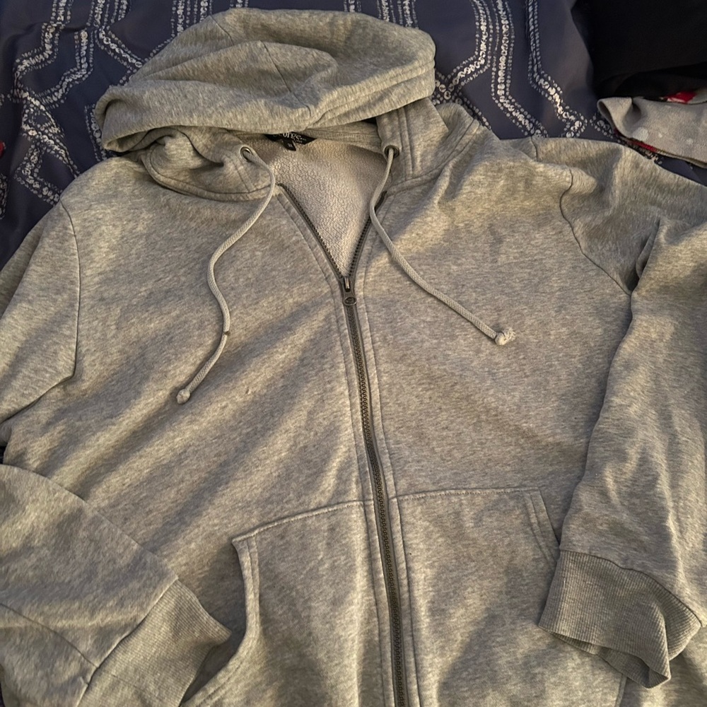 Gray Zip-Up Hoodie